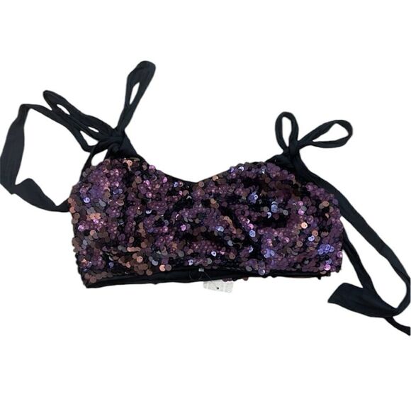 Free People NWT Star Bright Set in Lilac Sequin Skirt Set Size 0 - Picture 12 of 16